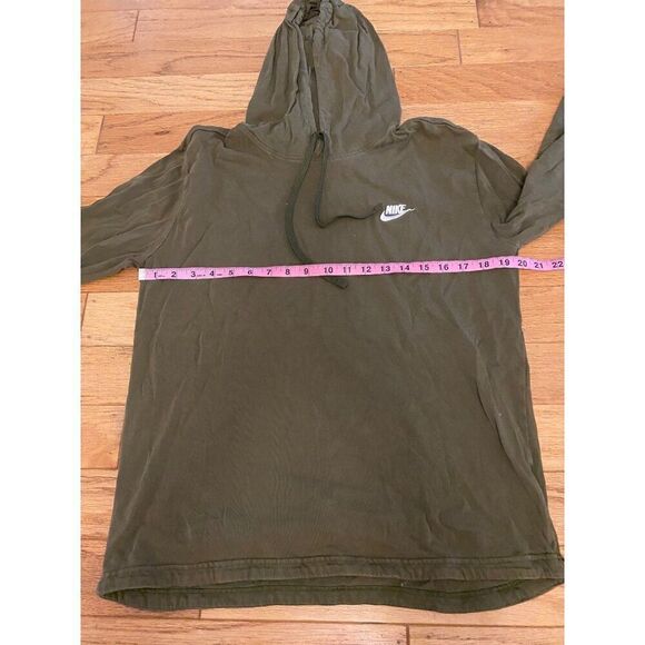 Nike Men's faded olive green athletic Pullover cotton Hoodie Long Sleeve Large - Picture 5 of 8